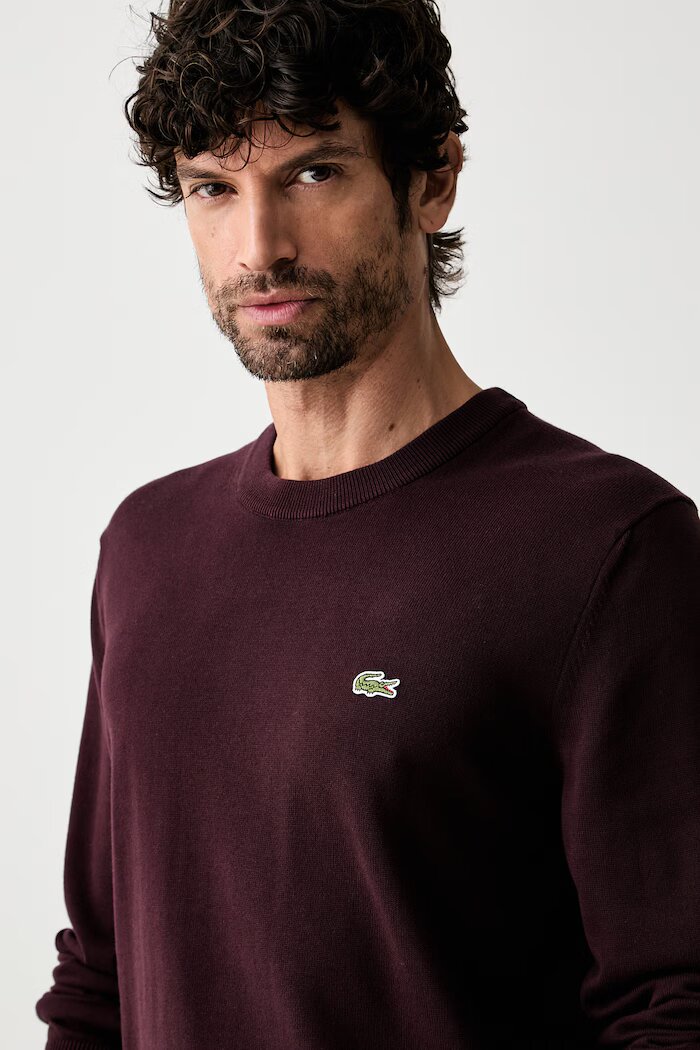 Lacoste пуловер мъжки от памук черен AH1985