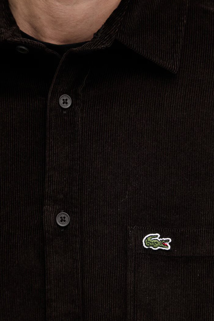 Lacoste риза мъжка от джинс кафява CH3346