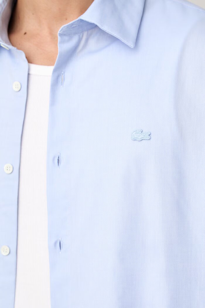 Lacoste риза тип Оксфорд от памук синя с изчистена шарка CH8729