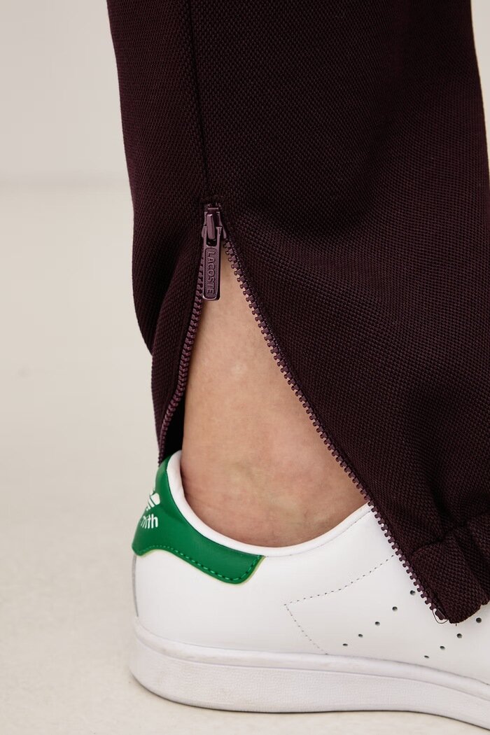 Lacoste спортен панталон дамски с памук бордо с висока талия XF5244