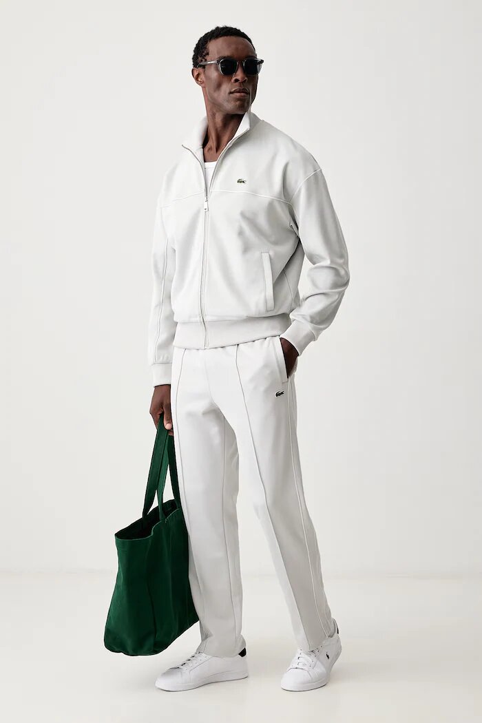 Lacoste спортен панталон мъжки с памук сив със стандартна талия XH0628