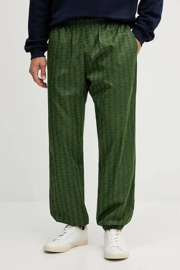 Lacoste Спортен панталон мъжки в зелено с десен XH8908