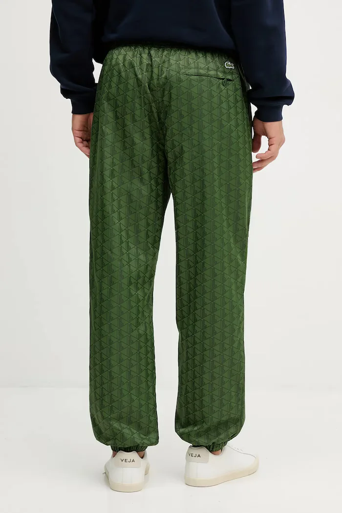 Lacoste Спортен панталон мъжки в зелено с десен XH8908
