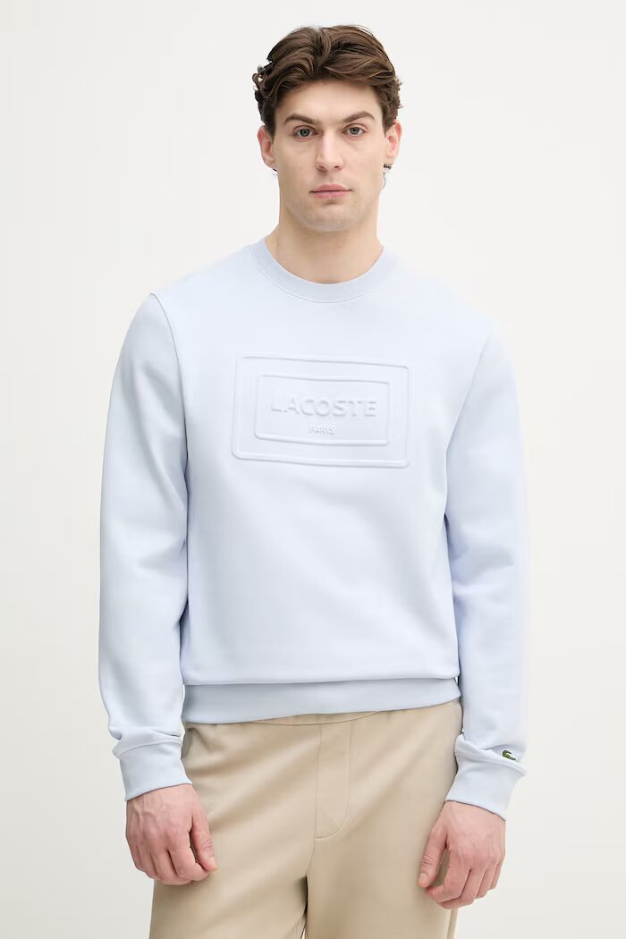 Lacoste Суичър мъжки от памук син SH0795