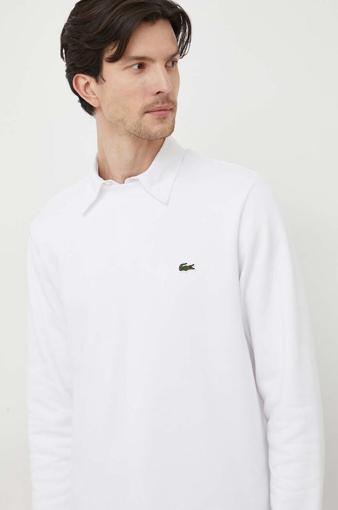 Lacoste суичър мъжки с памук бял SH9608