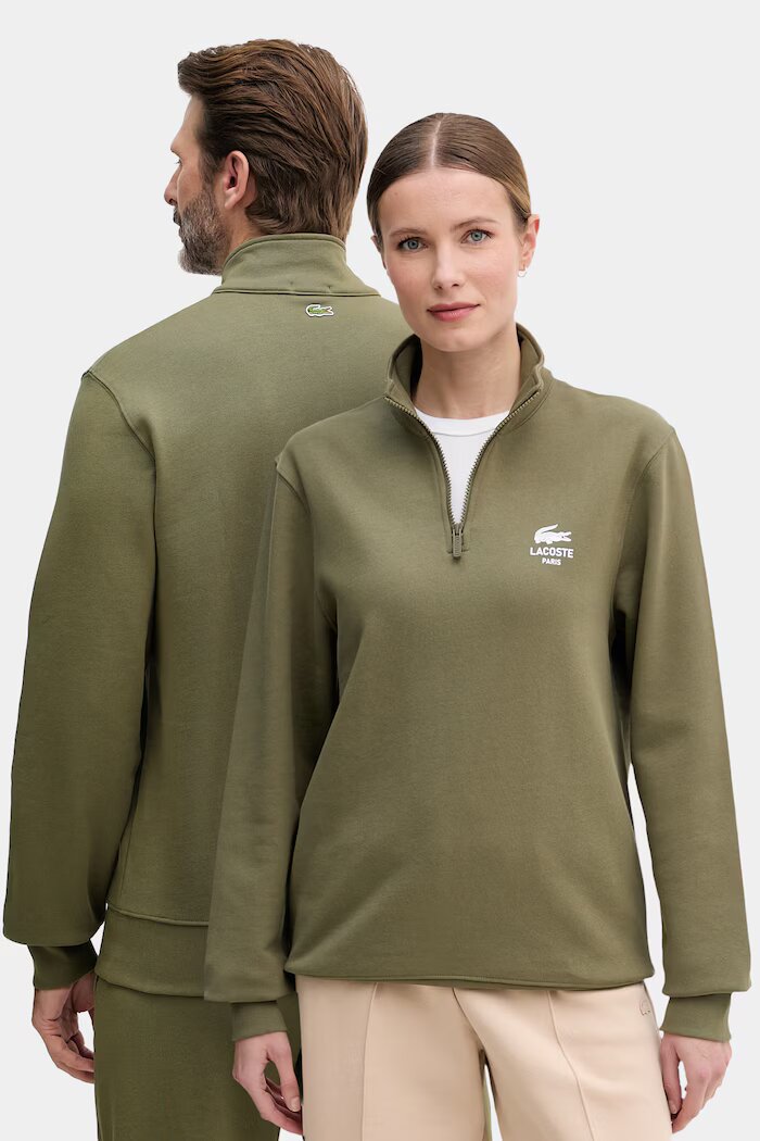 Lacoste суичър от памук зелен SH2735