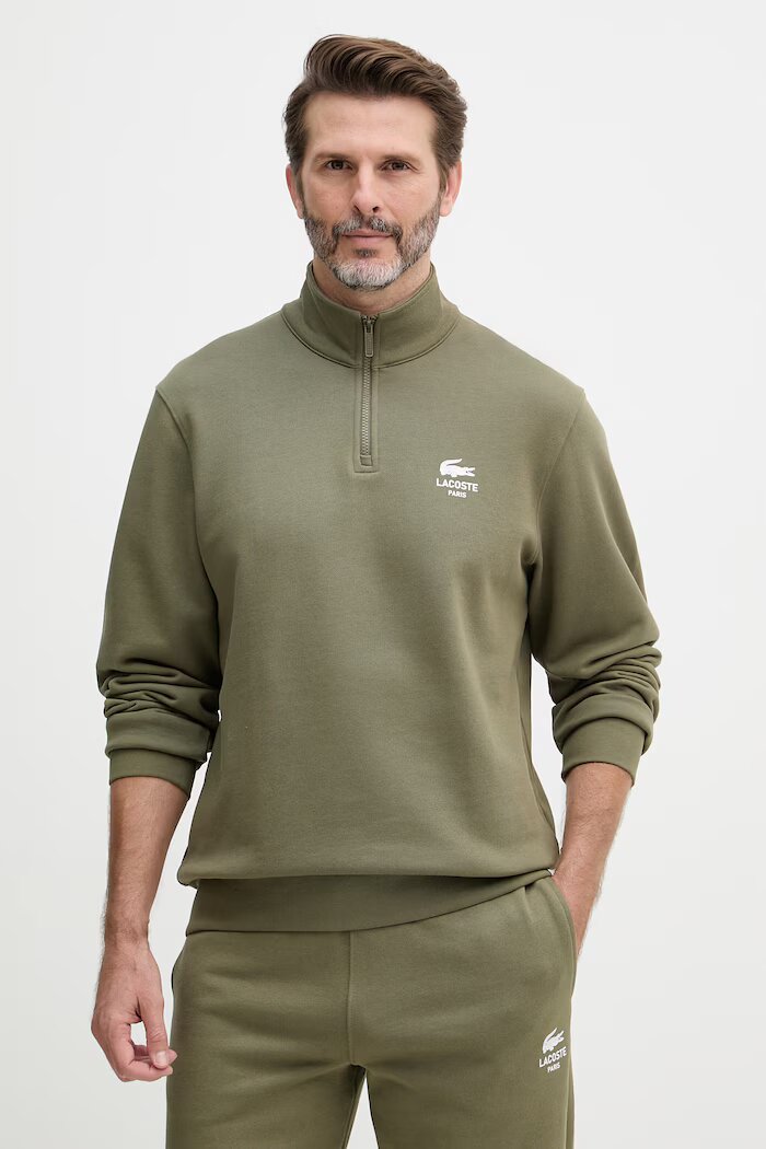 Lacoste суичър от памук зелен SH2735