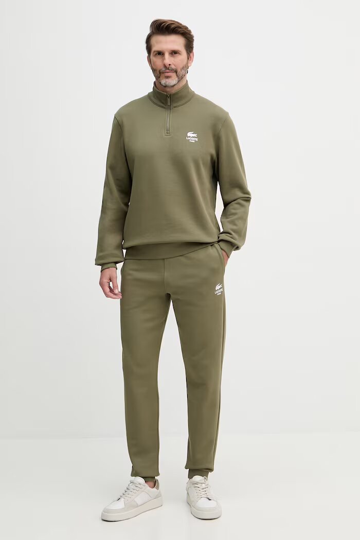 Lacoste суичър от памук зелен SH2735