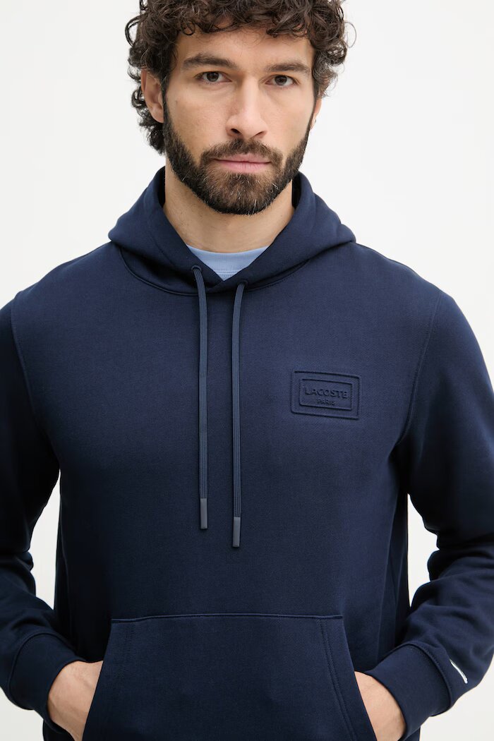 Lacoste Суичър с качулка мъжки от памук тъмносин SH0785