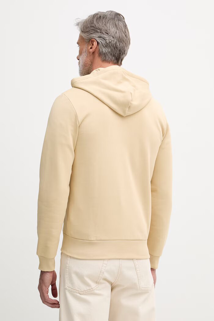 Lacoste суичър с качулка мъжки с памук бежов SH9626