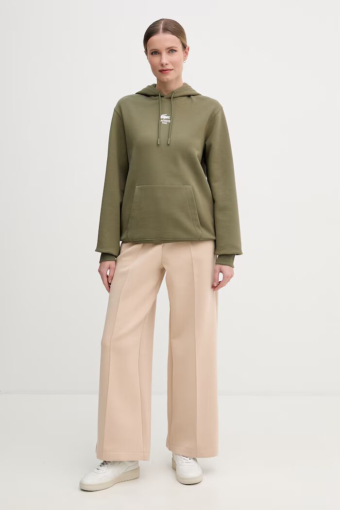 Lacoste суичър с качулка от памук зелен SH2740
