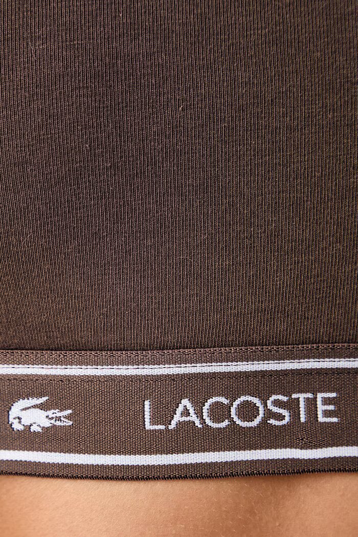 Lacoste сутиен от памук с еластан кафяв IF8166