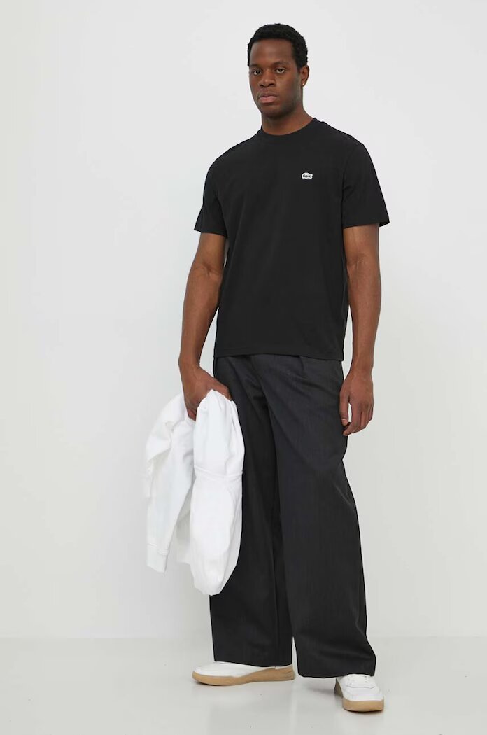 Lacoste Тениска basic мъжка от памук черна TH7318