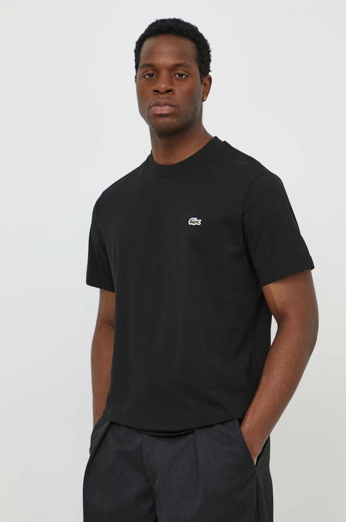 Lacoste Тениска basic мъжка от памук черна TH7318