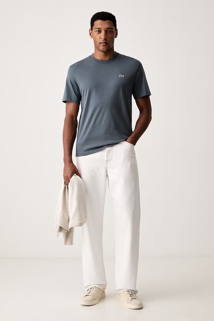 Lacoste тениска basic мъжка от памук синя TH7318