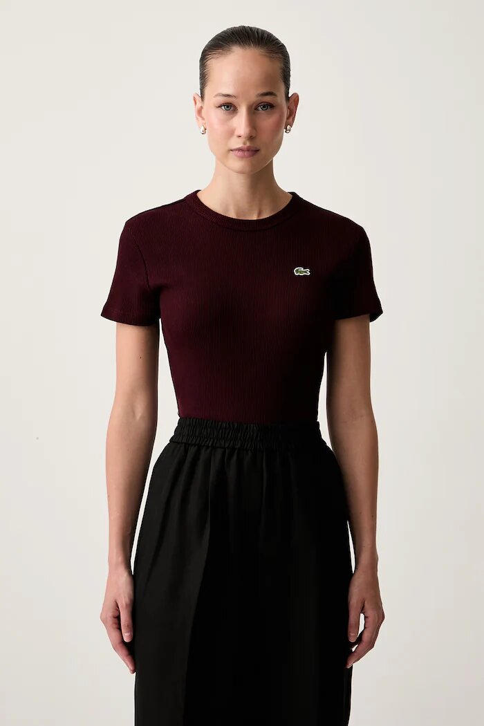 Lacoste тениска дамска от памук бордо TF5538