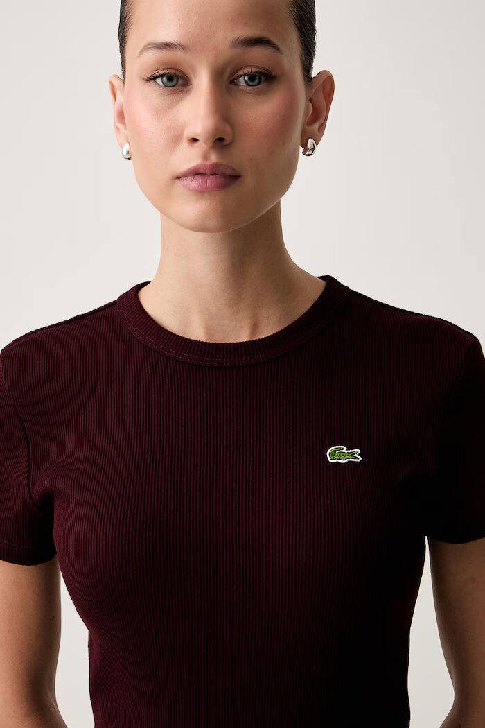 Lacoste тениска дамска от памук бордо TF5538