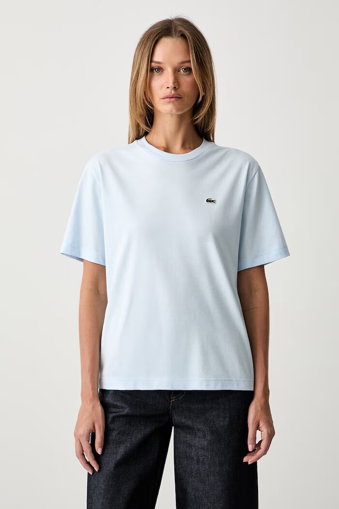 Lacoste тениска дамска от памук синя TF7215
