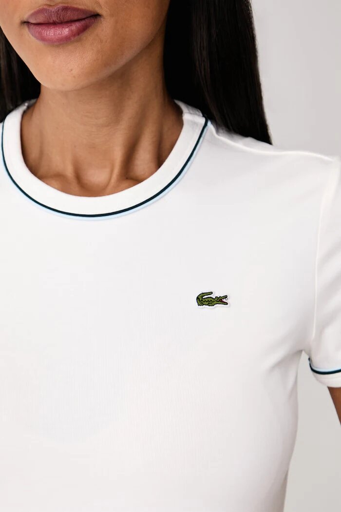 Lacoste тениска дамска с памук бежова TF5289