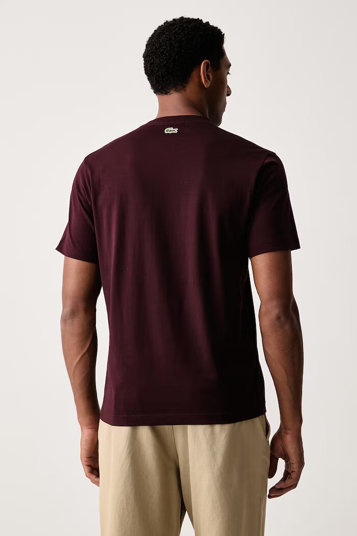 Lacoste тениска мъжка от памук бордо TH0794