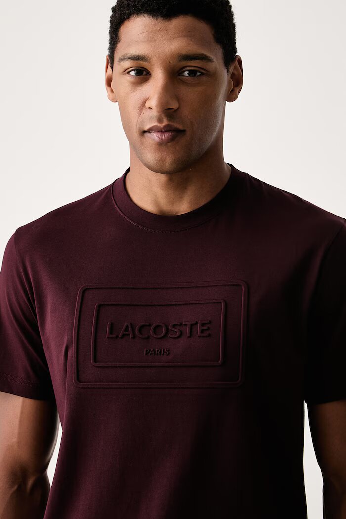 Lacoste тениска мъжка от памук бордо TH0794