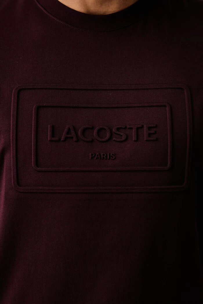 Lacoste тениска мъжка от памук бордо TH0794