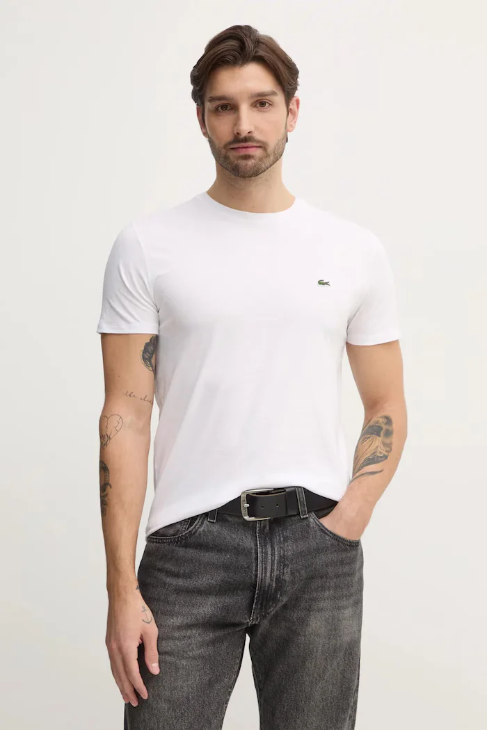 Lacoste тениска мъжка от памук бяла TH6709