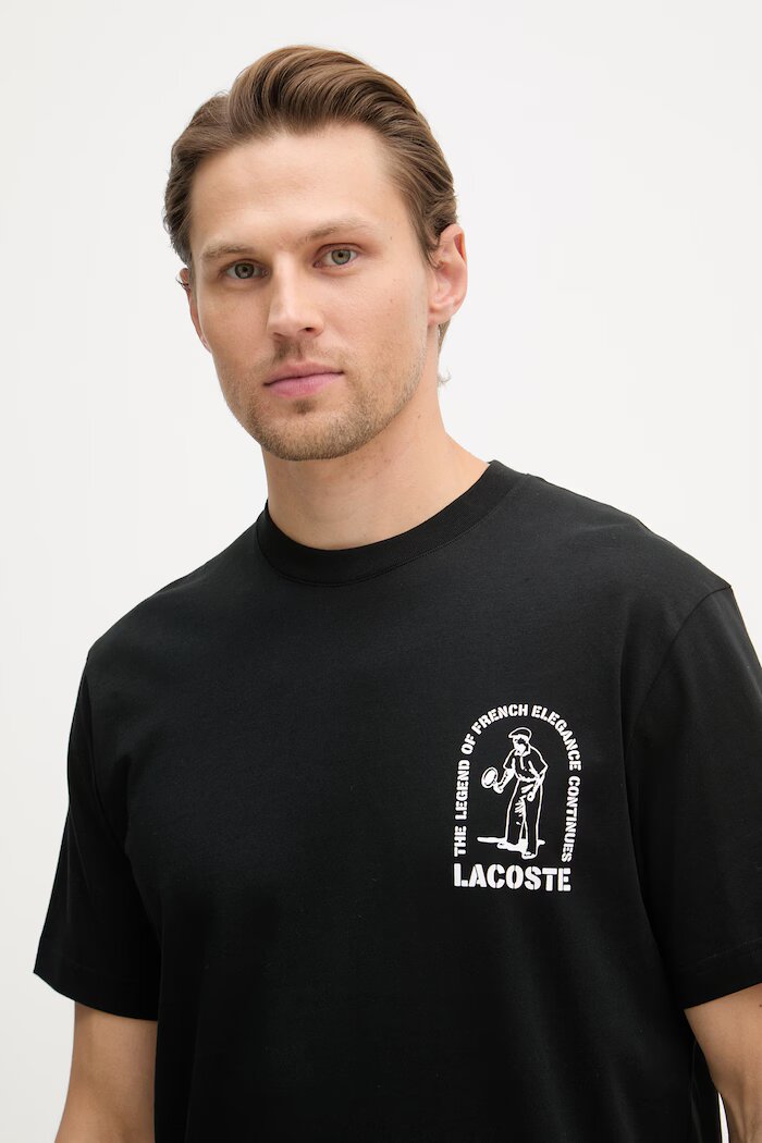 Lacoste тениска мъжка от памук черна TH1433