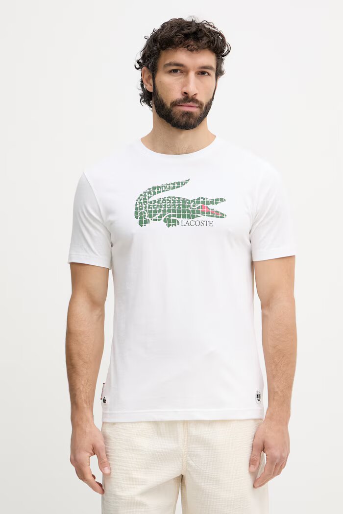 Lacoste тениска мъжка с памук бежова TH0338