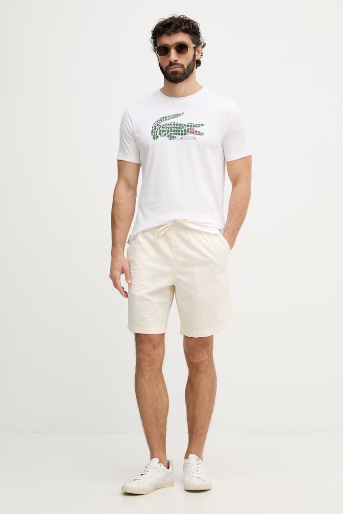 Lacoste тениска мъжка с памук бежова TH0338