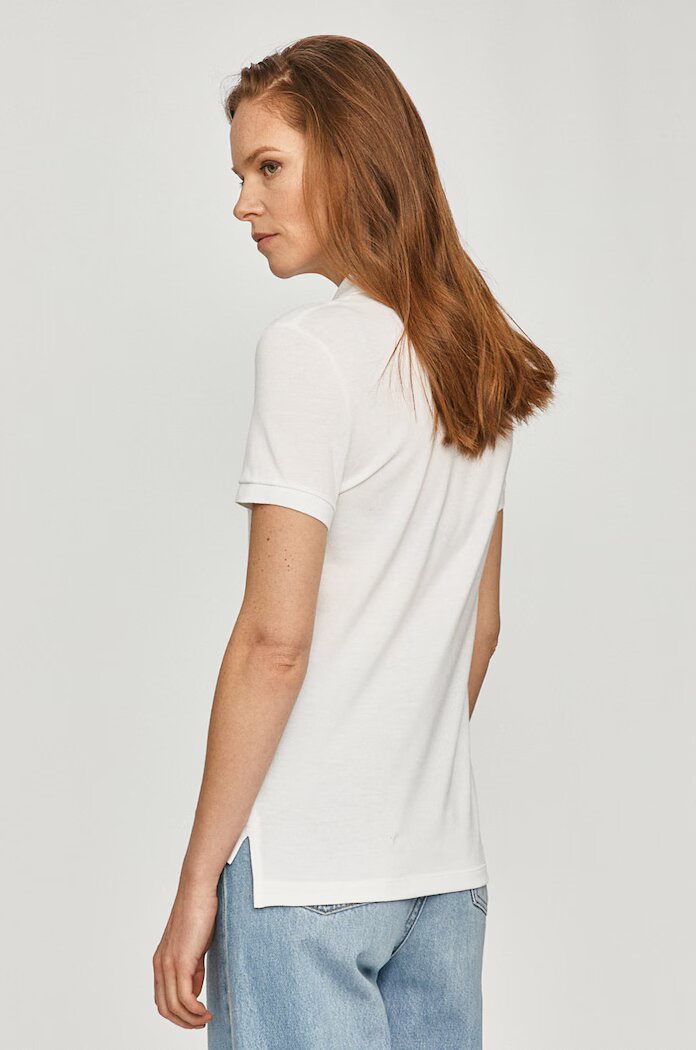 Lacoste тениска с яка дамска от памук бяла PF7839