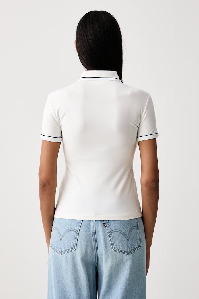 Lacoste тениска с яка дамска с памук бежова DF5284