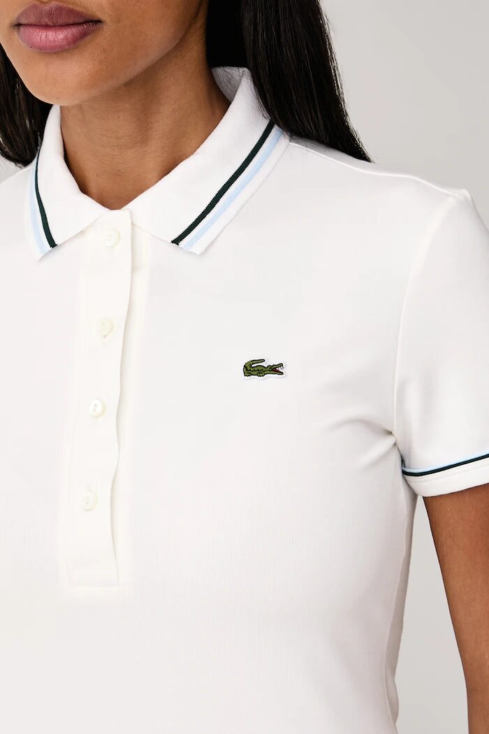Lacoste тениска с яка дамска с памук бежова DF5284