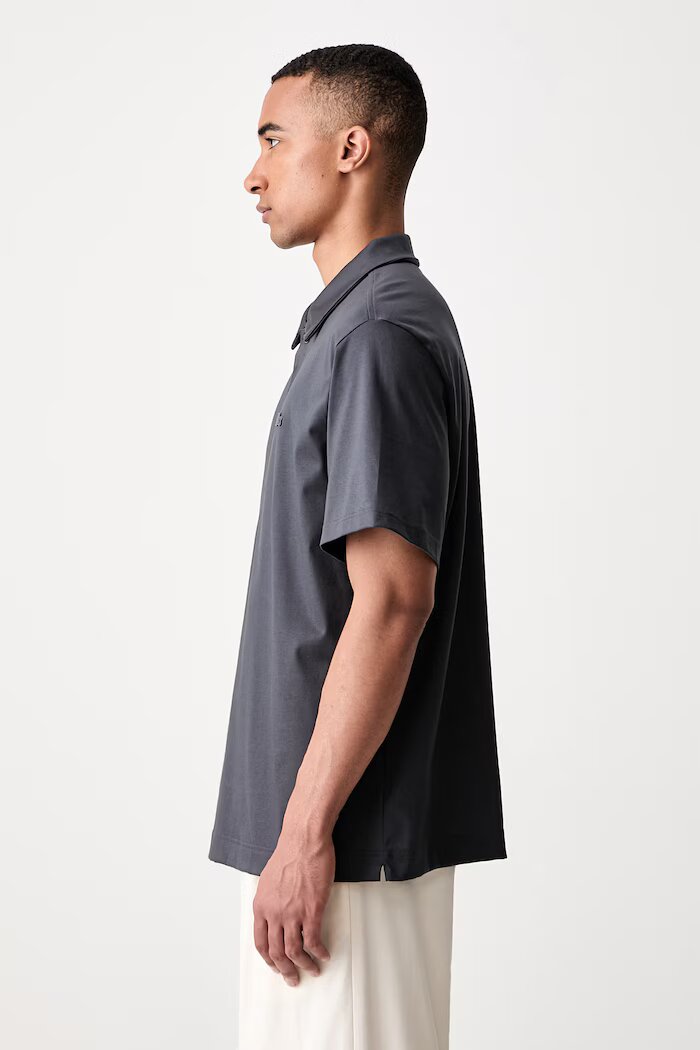 Lacoste тениска с яка мъжка от памук сива DH5928