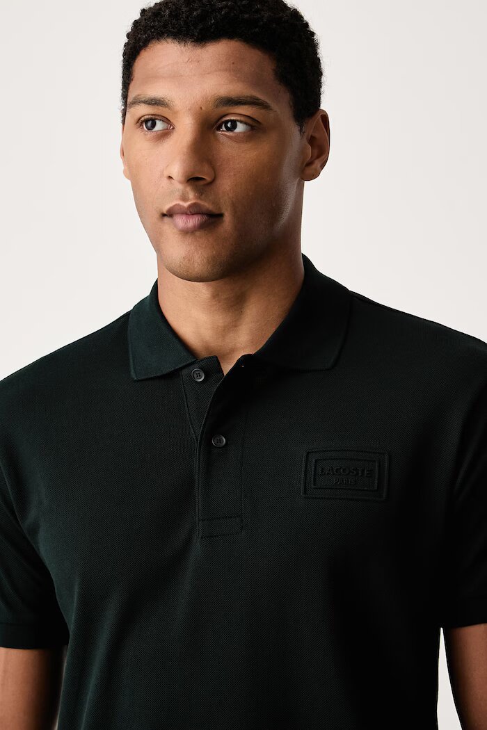 Lacoste тениска с яка мъжка от памук зелена PH0752