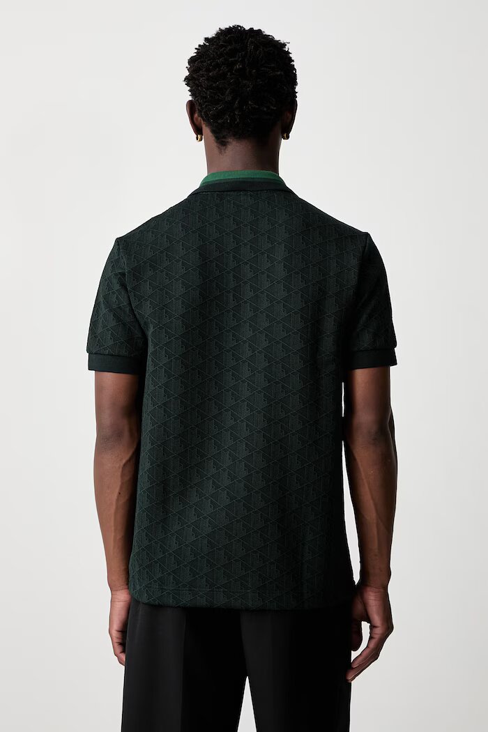 Lacoste тениска с яка мъжка зелена DH1417