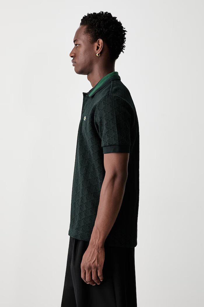 Lacoste тениска с яка мъжка зелена DH1417