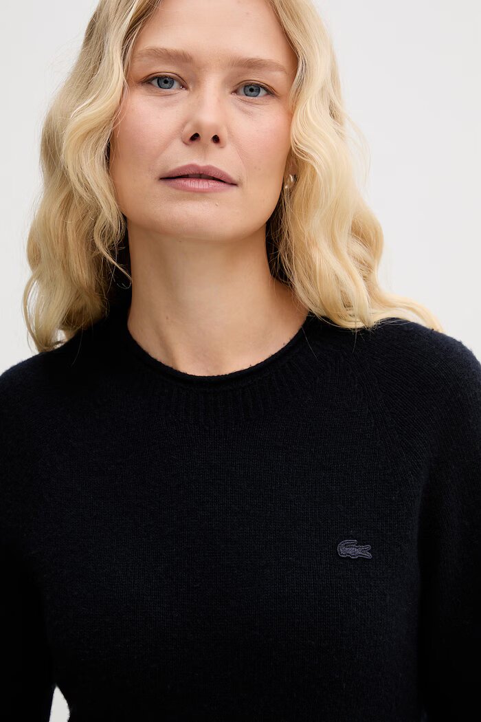 Lacoste Вълнена рокля в тъмносиньо къса разкроена EF4161