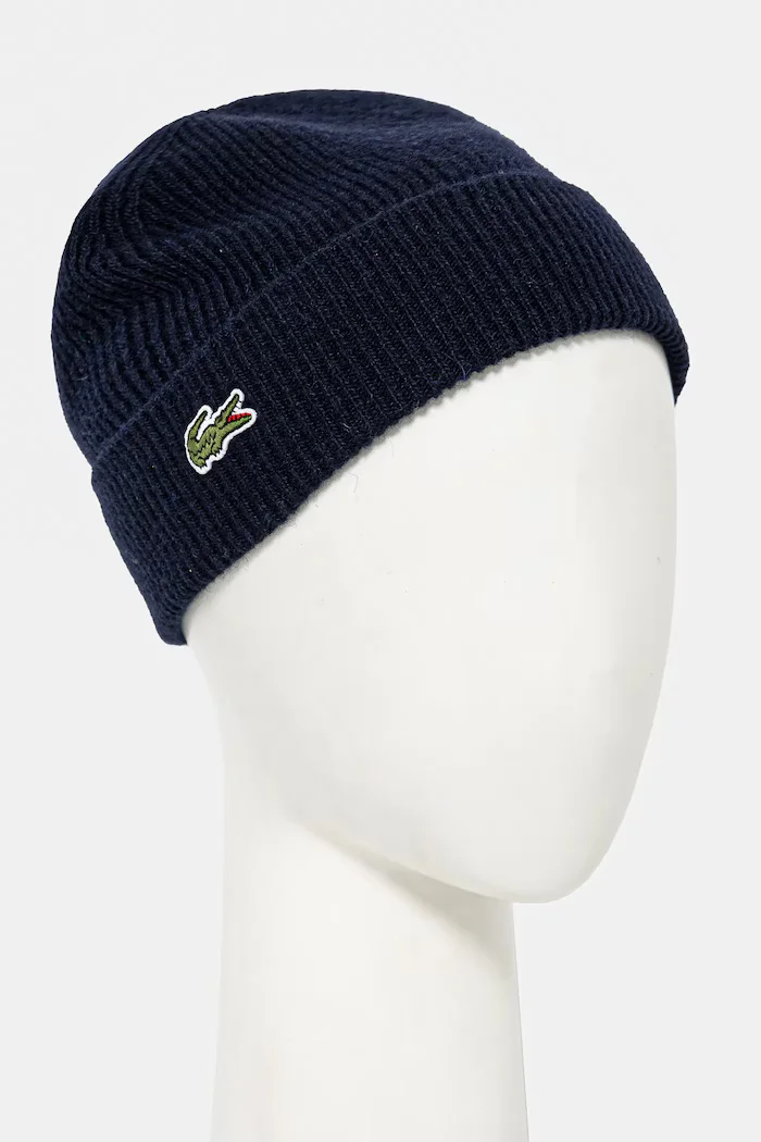 Lacoste Вълнени шапка и шал в тъмносиньо RB5385