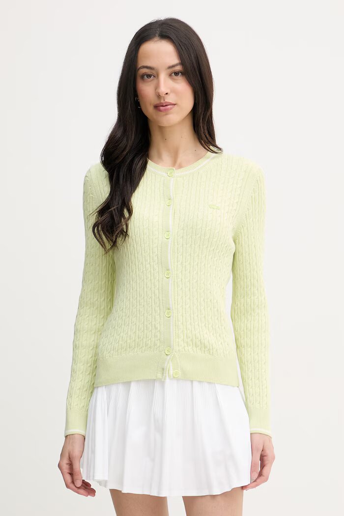 Lacoste жилетка дамска с памук зелена AF9872