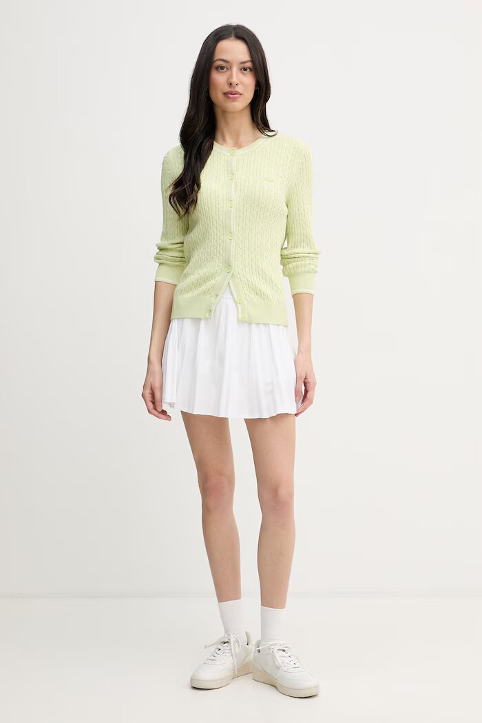 Lacoste жилетка дамска с памук зелена AF9872