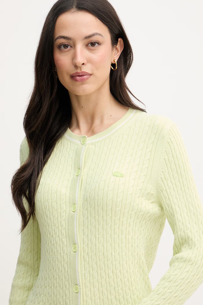 Lacoste жилетка дамска с памук зелена AF9872