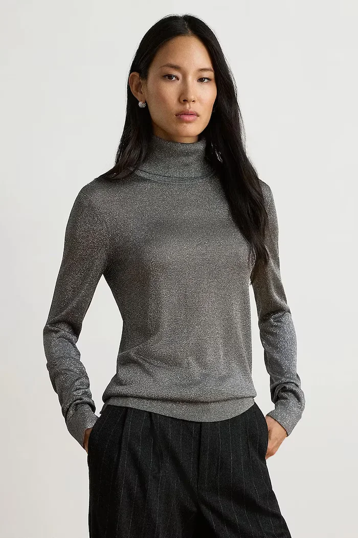 Lauren Ralph Lauren блуза с дълги ръкави дамска с вискоза черна 200B33888