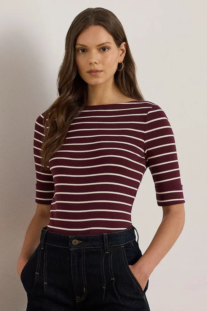 Lauren Ralph Lauren Блуза с дълги ръкави дамска в бордо 200P03723
