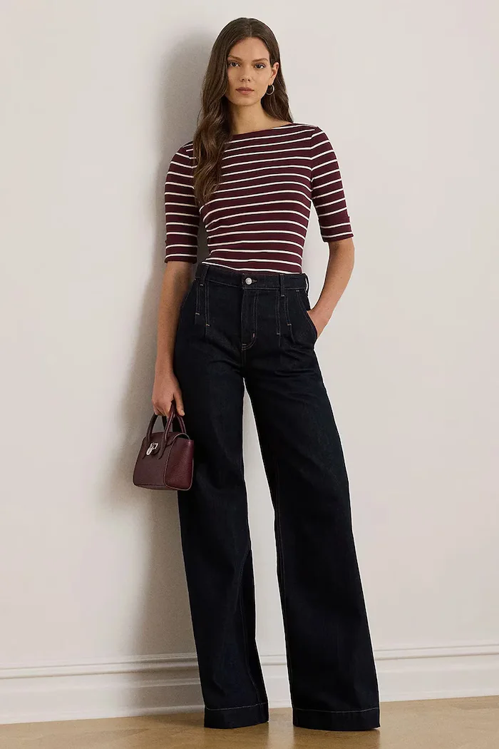 Lauren Ralph Lauren Блуза с дълги ръкави дамска в бордо 200P03723