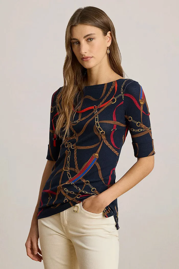Lauren Ralph Lauren Блуза с дълги ръкави дамска в тъмносиньо 200P03722