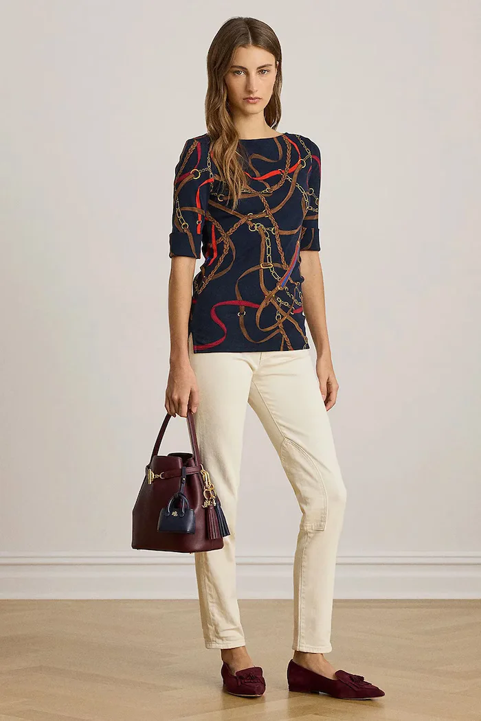 Lauren Ralph Lauren Блуза с дълги ръкави дамска в тъмносиньо 200P03722
