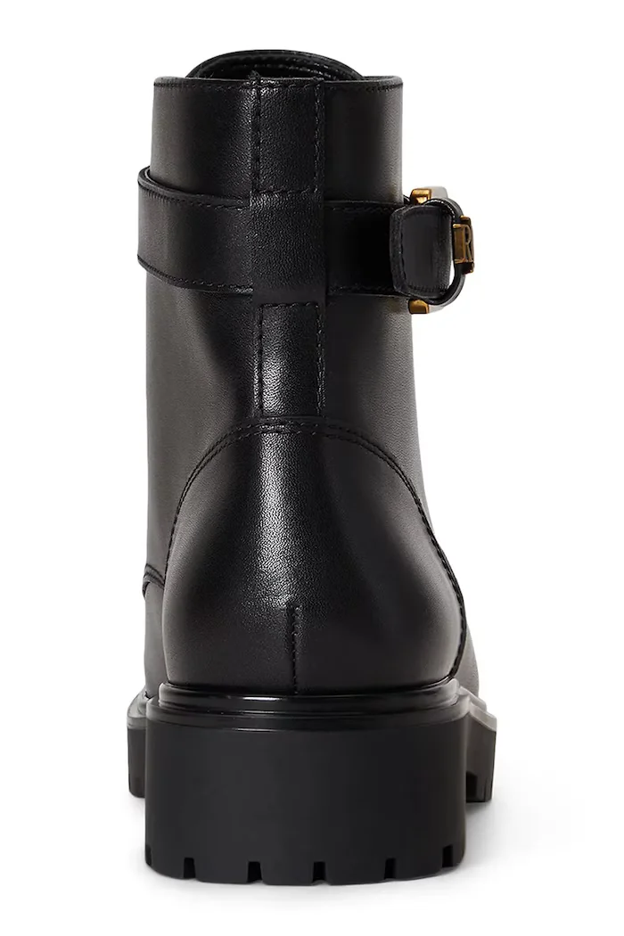 Lauren Ralph Lauren боти челси дамски от кожа Allyson Logo черни 802P12046001