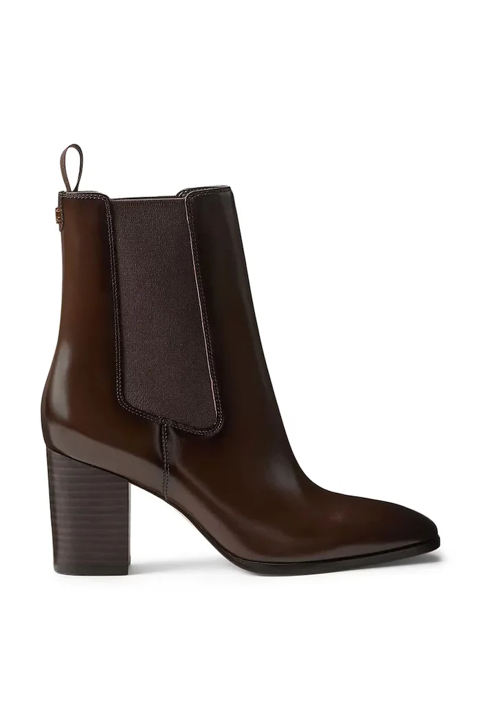 Lauren Ralph Lauren боти челси дамски от кожа Rlyn Bte Hl кафяви 802P12049002