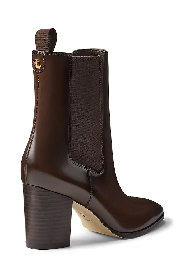 Lauren Ralph Lauren боти челси дамски от кожа Rlyn Bte Hl кафяви 802P12049002